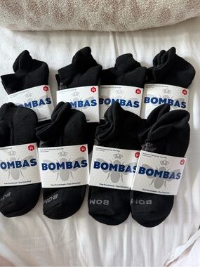 New Bombas Black Socks - Pack of 8 size medium